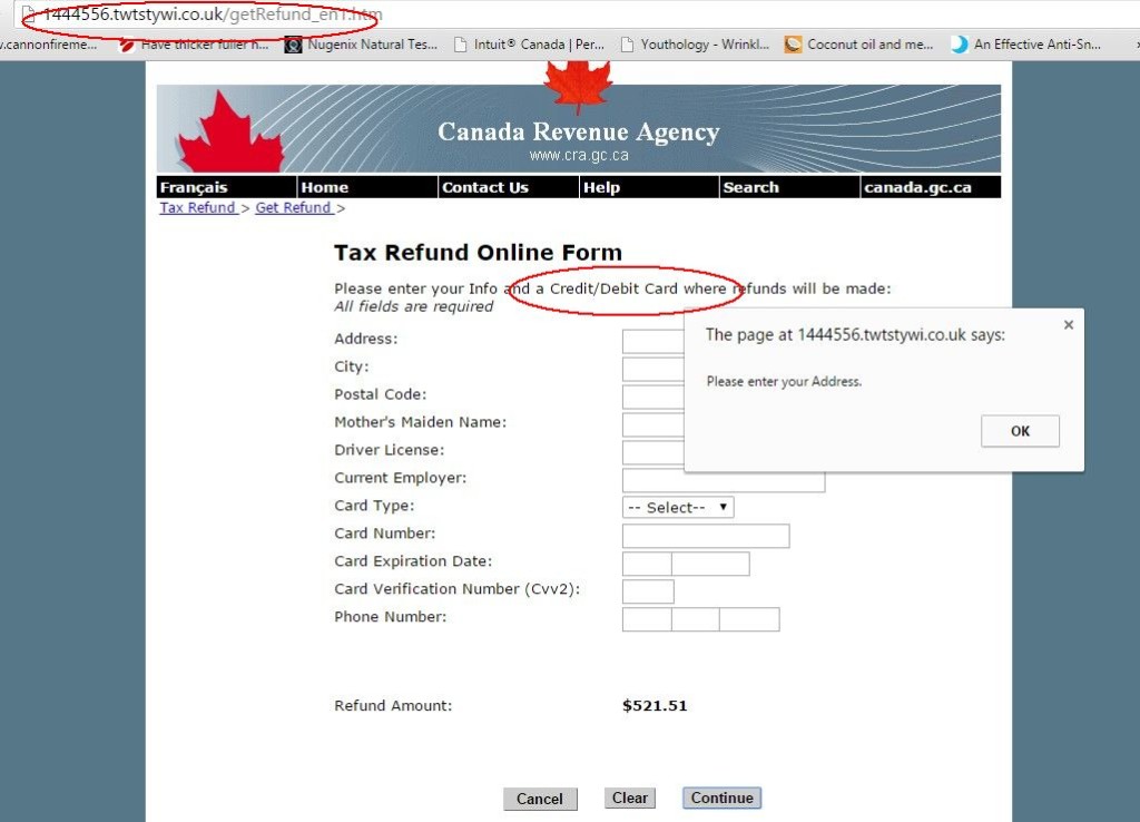 Scam Online Form